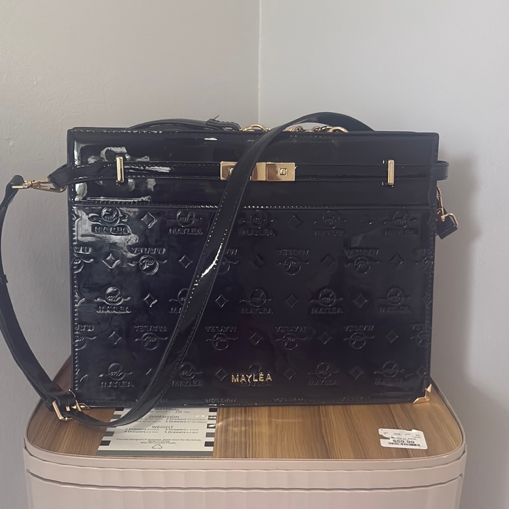 Mayle Black Embossed Women's Bag